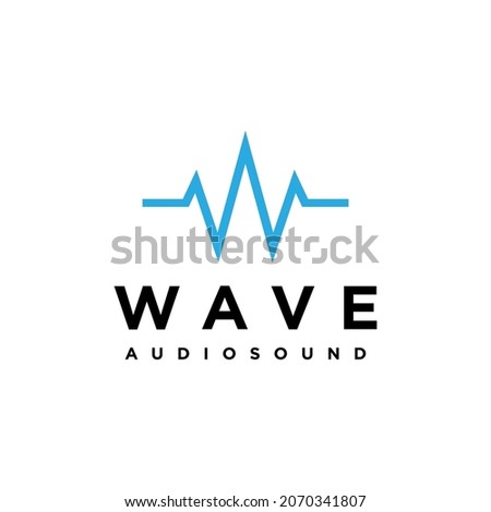 Sound waveform with initial W logo design