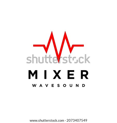 Sound waveform with initial M logo design
