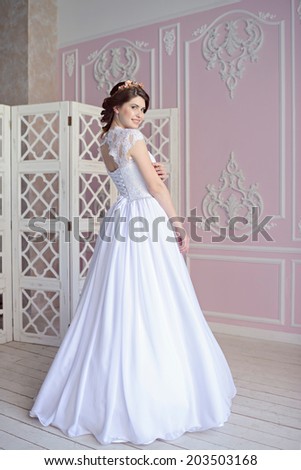 Beautiful girl in a wedding dress