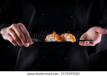 Similar – Image, Stock Photo Sushi with knife and fork