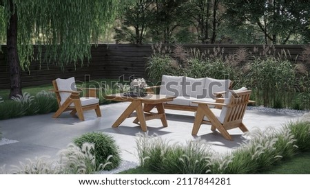 Similar – Image, Stock Photo set garden table with fairy lights in play of light and shadow