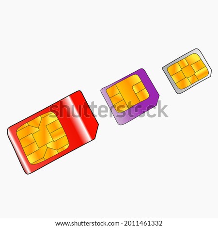 5G Sim Card. Mobile telecommunications technology symbol with three generations by generation