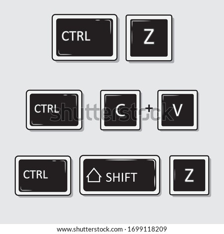 Illustration vector graphic of command on keyboard for undo and copy paste 