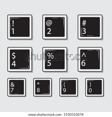 Illustration vector graphic of keyboard numbers with flat style design
