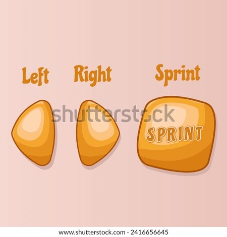 Set of button left right sprint for ui game