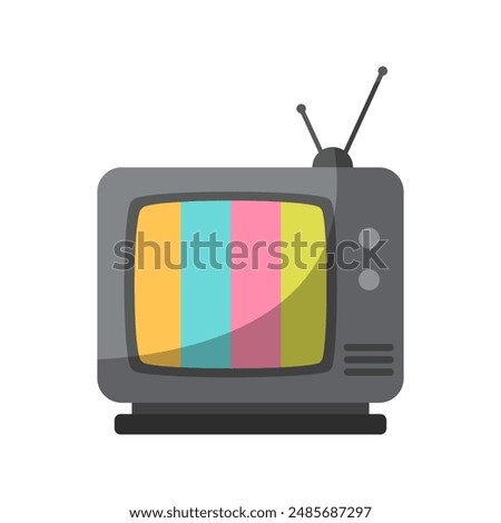 Flat illustration old television, old school tv design