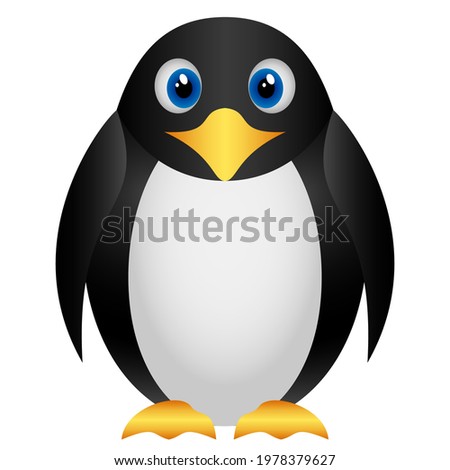 Cartoon small bellied antarctic penguin