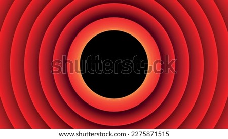Vintage red cartoon background with a black empty circle in the center