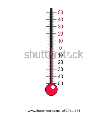 Thermometer with scale isolated on a white background