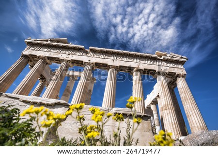 Famous Acropolis with Parthenon temple in Athens, Greece