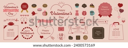 Happy Valentine's Day Design Ideas with Text frames, Borders, and Other Decorations, Colorful ver. 
Open path available. Editable.