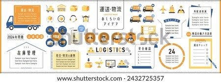 Logistics Illustrations and Design Ideas Set  (Text translation: 