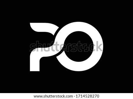 Initial Monogram Letter P O Logo Design Vector Template. PO Letter Logo Design Foto stock © 