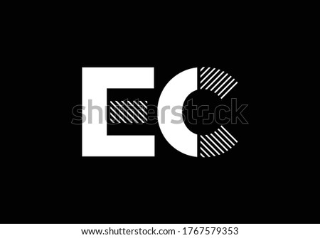Initial Monogram Letter E C Logo Design Vector Template. E C Letter Logo Design