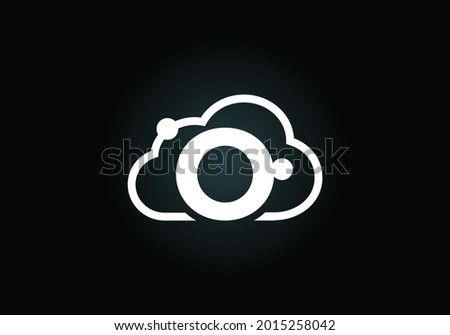 Initial O monogram letter alphabet with the cloud. Cloud computing provider service logo. Modern cloud technology vector logo design for business, and company identity.