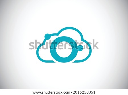 Initial O monogram letter alphabet with the cloud. Cloud computing provider service logo. Modern cloud technology vector logo design for business, and company identity.