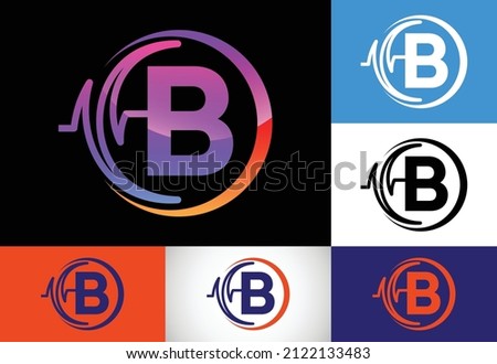 Initial B monogram with health Pulse. Heartbeat logo design. Logo for medical or health business