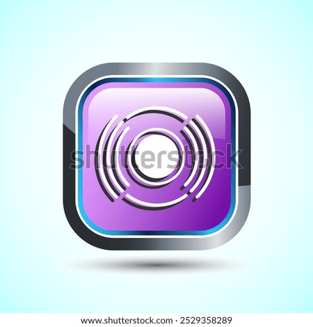 Volume Icon Design Illustration, Sound Icon For Apps and Websites, Pink Color Square Button Design