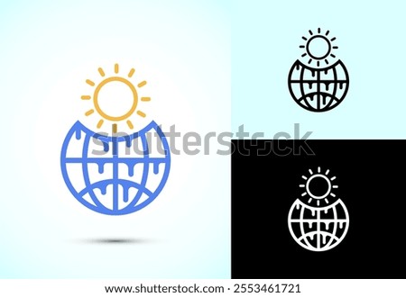 Climate change icon design, Global warming, Earth temperature icon