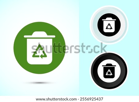 Recycling bin icon design illustration. Environment icon, trash bin sign