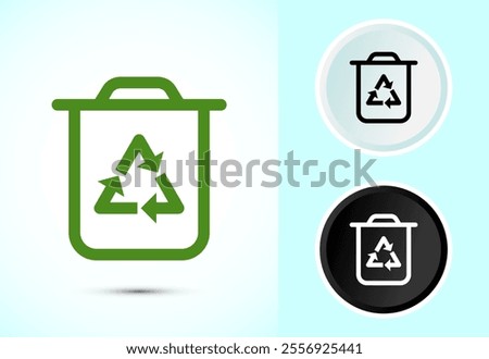 Recycling bin icon design illustration. Environment icon, trash bin sign