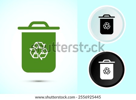 Recycling bin icon design illustration. Environment icon, trash bin sign