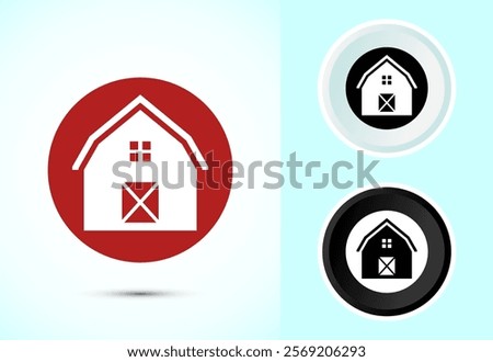 Farming Barn Icon Design Illustration, Farm and Agriculture Barn Sign