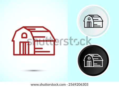 Farming Barn Icon Design Illustration, Farm and Agriculture Barn Sign