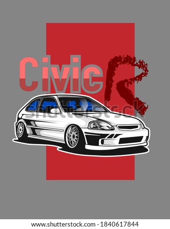 Civic jdm style design for your like automotive put in tshirt or sticker