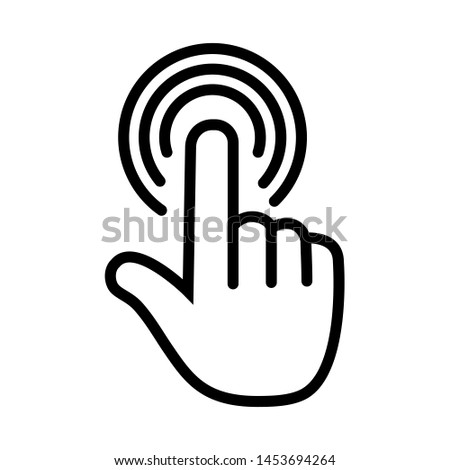 one finger holding tap gesture outline icon. Signs and symbols can be used for web, logo, mobile app, UI, UX 
