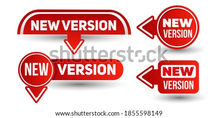 New version, stickers and tags set-vector illustration
