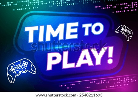 Time to play. Vector background with game controller. Design for Banners, Web Pages, Presentations.

