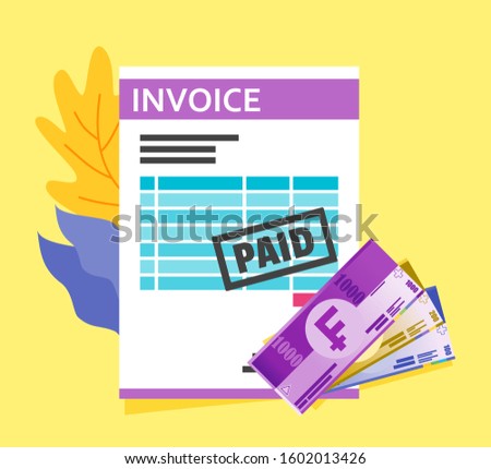 Bill Receipt or Invoice Payment using Swiss Franc Money vector illustration flat design. Payment and finance element.  Can be used for web and mobile, infographic and print.