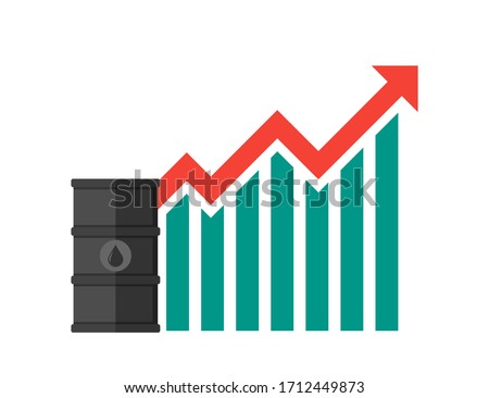 Gasoline Fuel Gas Petrol Oil Stock Value Market Demand Price Hike Rise Increase Up Skyrocket With Graph Chart Diagram Illustration Vector. Can be Used for Web, Mobile, Infographic and Print.