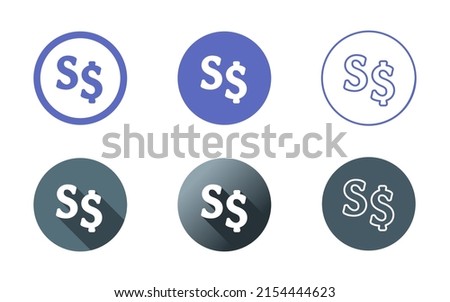 Singapore Dollar Symbol Icon Set