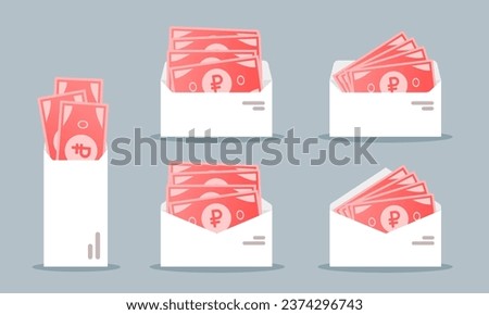 Russian Ruble Money in Envelope 