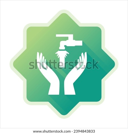 Wudu or Ablution before Islamic Prayer Icon