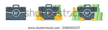 Krona or Krone Money Case Icons