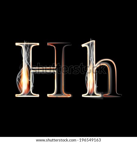 Fire And Smoke Font. Letter H. Vector Illustration. - 196549163 ...