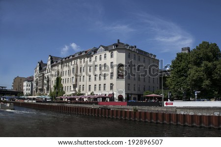 houses and palaces in Berlin on the river bank