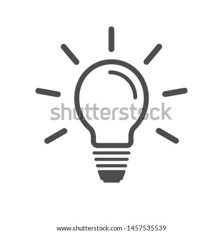 Light bulb outline icon, vector image