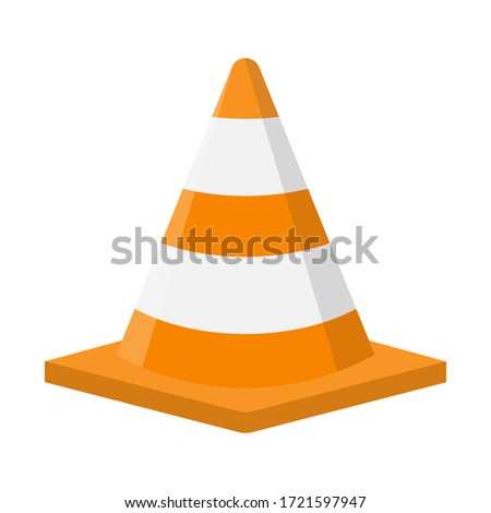traffic cone Vector illustration , flat design