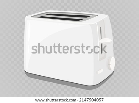 Toaster flat illustration. Graphic illustration of kitchen equipment isolated on white background. Isometric toaster. Cartoon style.