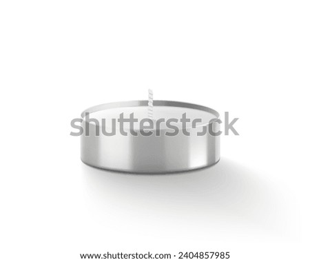 Candle. Tea Lights Candle. Mini Tealight candles for home decoration. Dripless and long lasting paraffin or white beeswax. Isolated white background. Realistic 3d vector illustration.