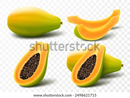 Similar – Foto Bild Halbierte Papaya auf blauem Hintergrund. Platz zum Kopieren.