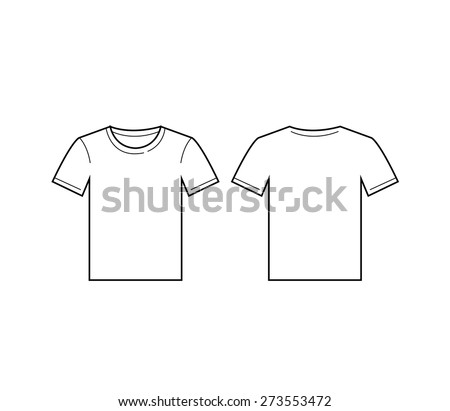 Vector Of White Man Blank T-Shirt Template. Front And Back - 273553472 ...
