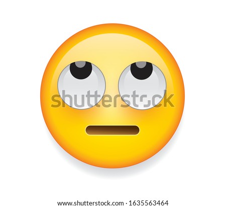 High quality emoticon on white background. Rolling eyes Emoji.
Yellow face with rolling eyes vector illustration. Popular chat elements. Trending emoticon.