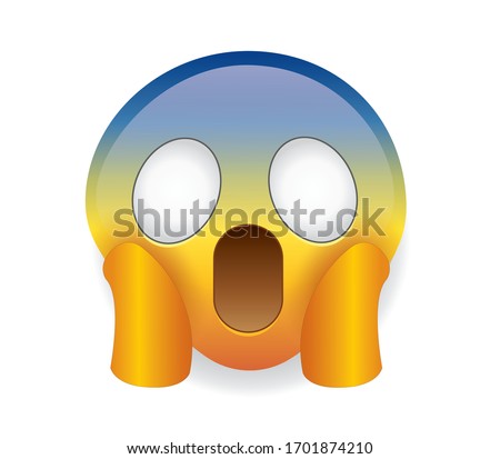 High quality emoticon isolated on white background.Screaming emoticon emoji with two hands holding the face.
Blue face sleepy emoji.Popular chat elements. Trending emoticon. Сток-фото © 