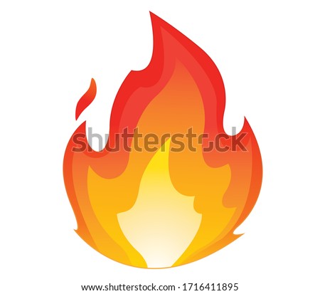 High quality fire emoticon isolated on white background.Fire emoji vector illustration.Lit icon.