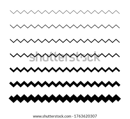 Zigzag line set vector illustration.Set of chevron design.zigzag print.